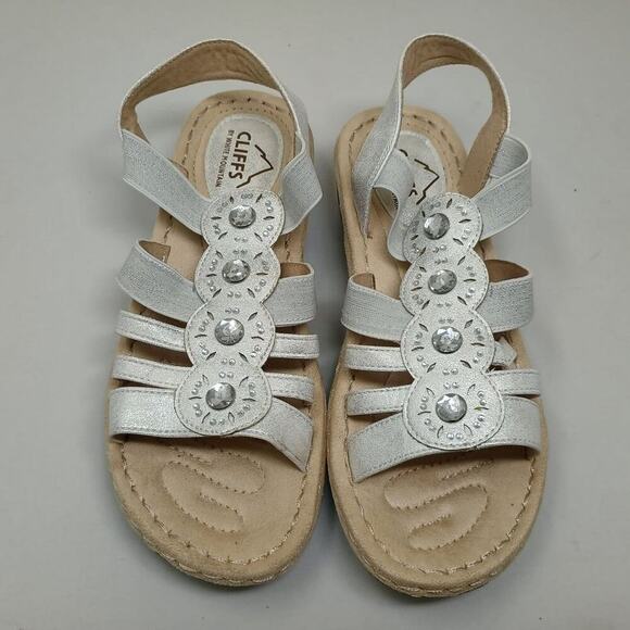 Cliffs by WHITE MOUNTAIN Shoes - Cliffs by White Mountain Women's Silver Bling Sandals